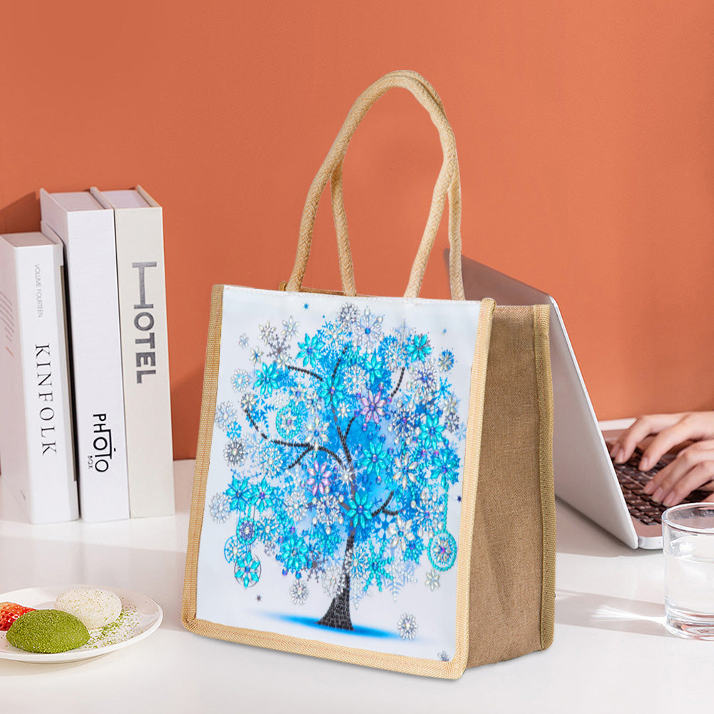 5D Diamond Painting Handbag DIY Eco-friendly Linen Shopping Storage Bags