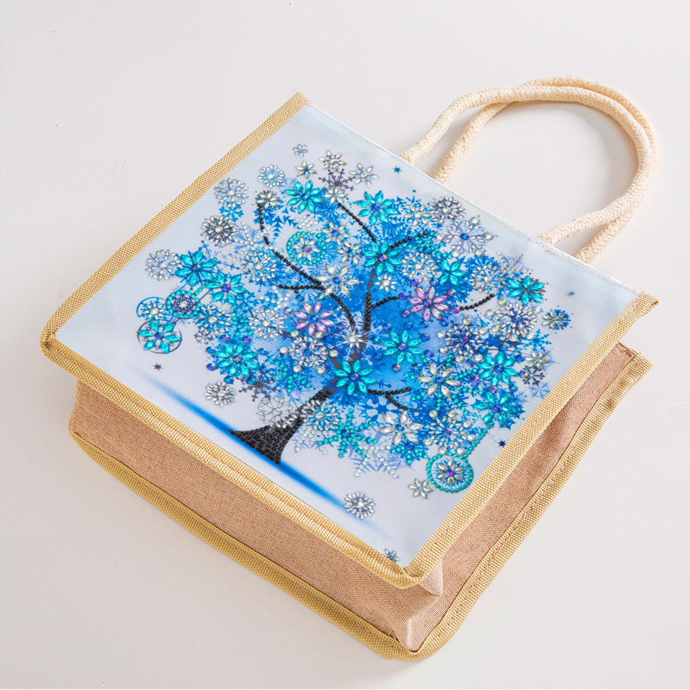 5D Diamond Painting Handbag DIY Eco-friendly Linen Shopping Storage Bags