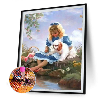 Little Angel 30*40CM(Canvas) Full Round Drill Diamond Painting