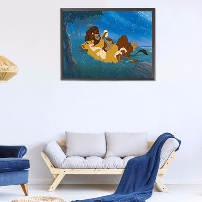 Lion King 50*40CM(Canvas) Full Round Drill Diamond Painting