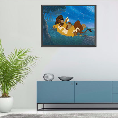 Lion King 50*40CM(Canvas) Full Round Drill Diamond Painting