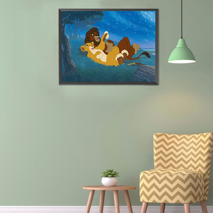 Lion King 50*40CM(Canvas) Full Round Drill Diamond Painting