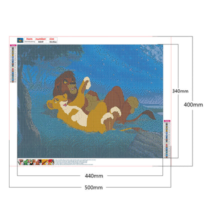 Lion King 50*40CM(Canvas) Full Round Drill Diamond Painting