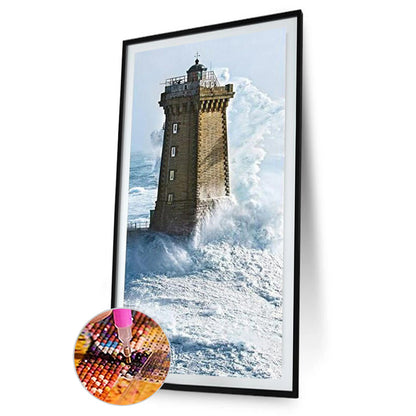 Seaside Lighthouse 40*80CM(Canvas) Full Round Drill Diamond Painting