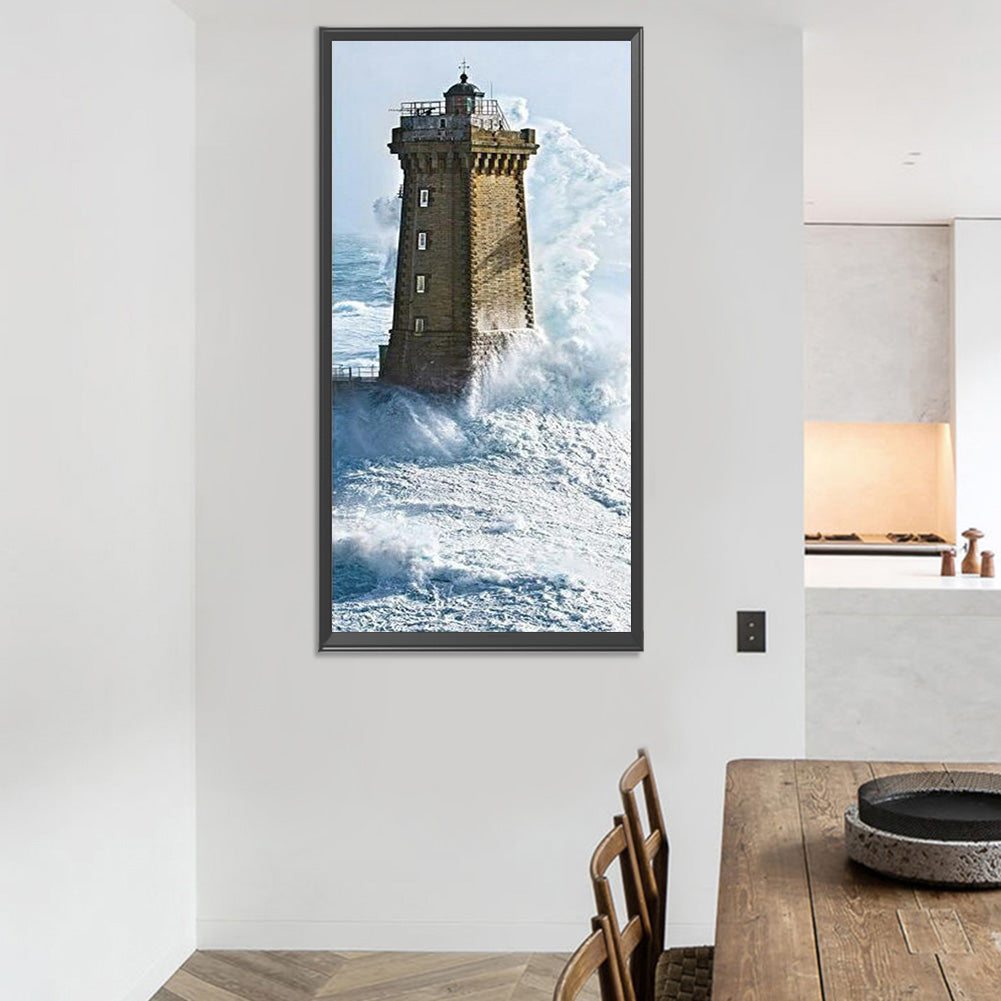 Seaside Lighthouse 40*80CM(Canvas) Full Round Drill Diamond Painting