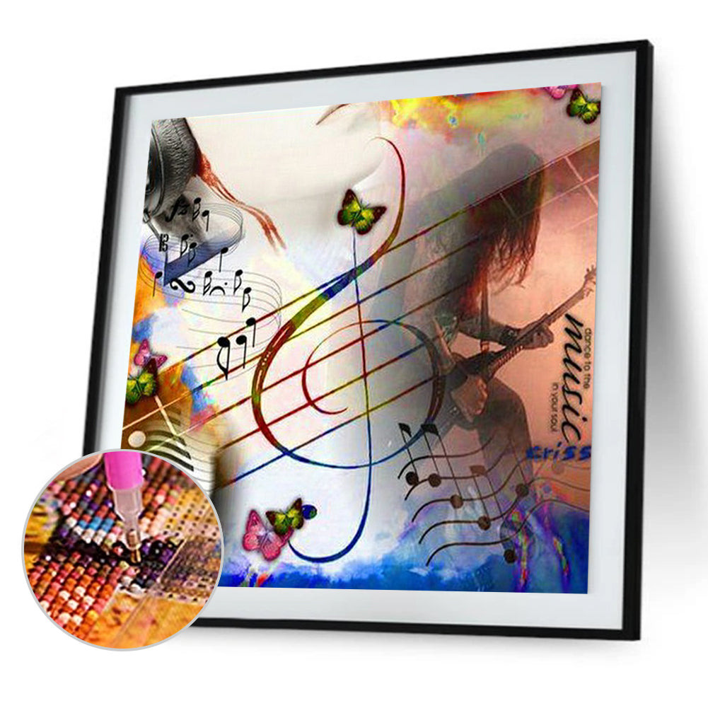 Musical Note 30*30CM(Canvas) Full Round Drill Diamond Painting