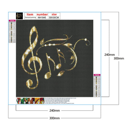 Musical Note 30*30CM(Canvas) Full Round Drill Diamond Painting