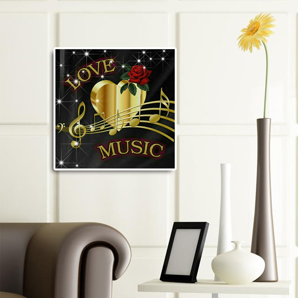 Musical Note 30*30CM(Canvas) Full Round Drill Diamond Painting