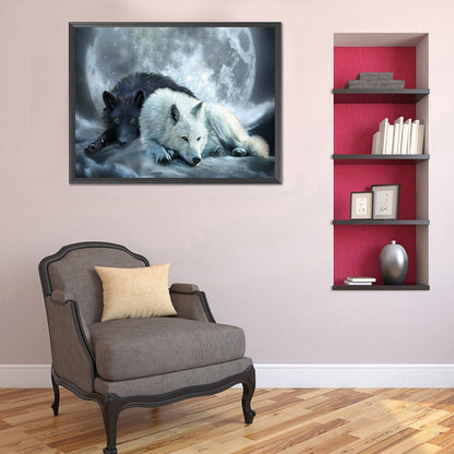 Wolf 40*30CM(Canvas) Full Round Drill Diamond Painting