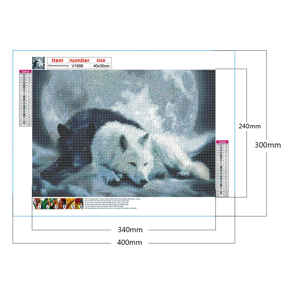 Wolf 40*30CM(Canvas) Full Round Drill Diamond Painting