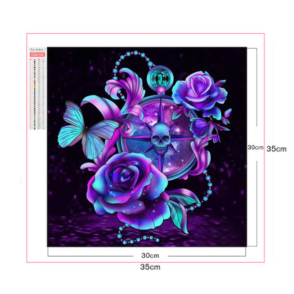 Purple Rose 30*30CM(Canvas) Full Square Drill Diamond Painting