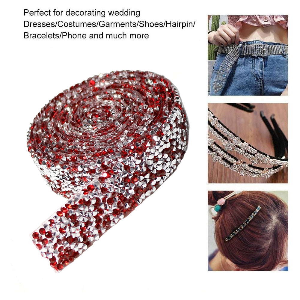Self Adhesive Crystal Rhinestone Diamond Ribbon DIY Car Phone Sticker Tape