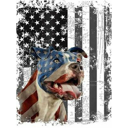 Flag Dog 30*40CM(Canvas) Full Round Drill Diamond Painting