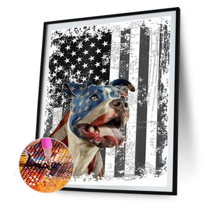 Flag Dog 30*40CM(Canvas) Full Round Drill Diamond Painting
