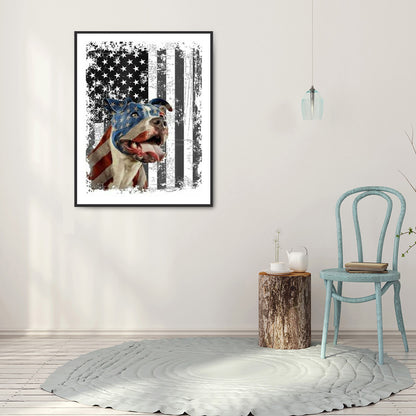 Flag Dog 30*40CM(Canvas) Full Round Drill Diamond Painting