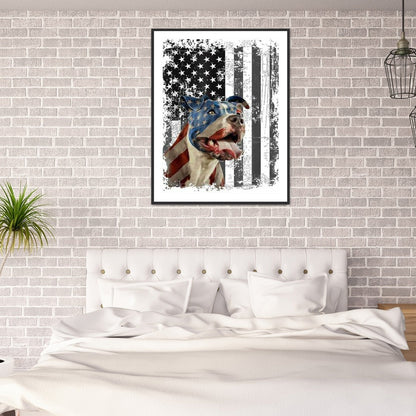 Flag Dog 30*40CM(Canvas) Full Round Drill Diamond Painting