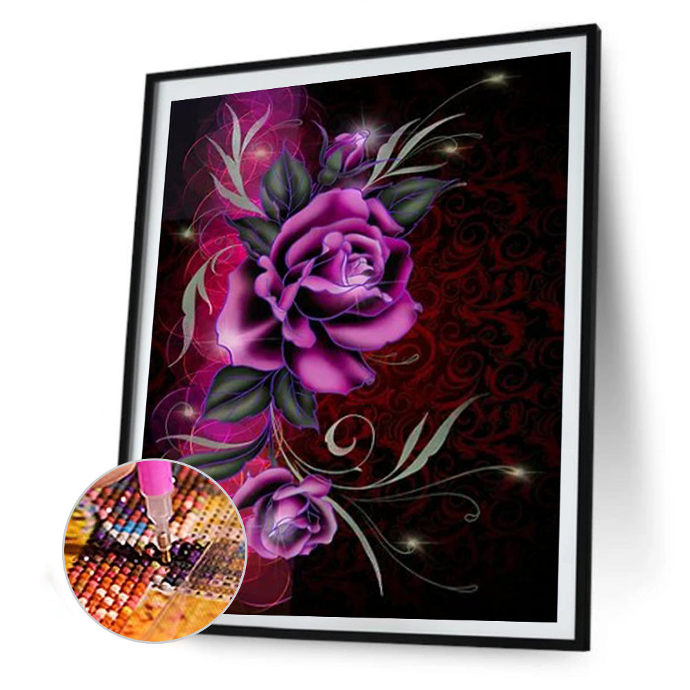 Rose Flower 30*40CM(Canvas) Full Round Drill Diamond Painting