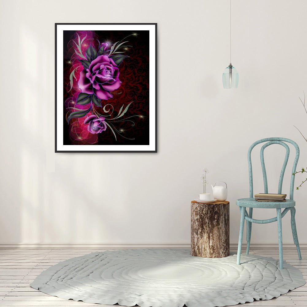 Rose Flower 30*40CM(Canvas) Full Round Drill Diamond Painting