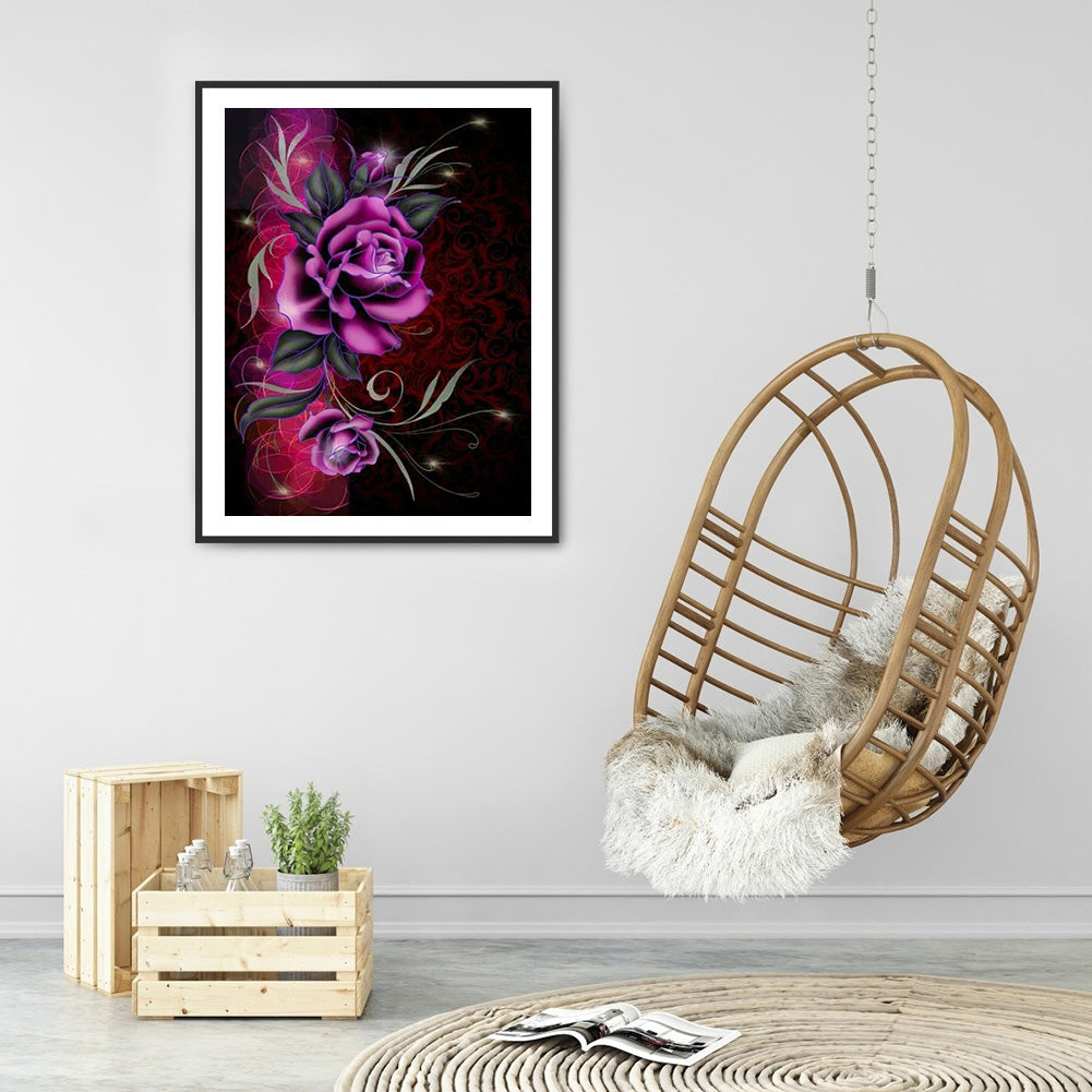 Rose Flower 30*40CM(Canvas) Full Round Drill Diamond Painting