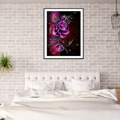 Rose Flower 30*40CM(Canvas) Full Round Drill Diamond Painting