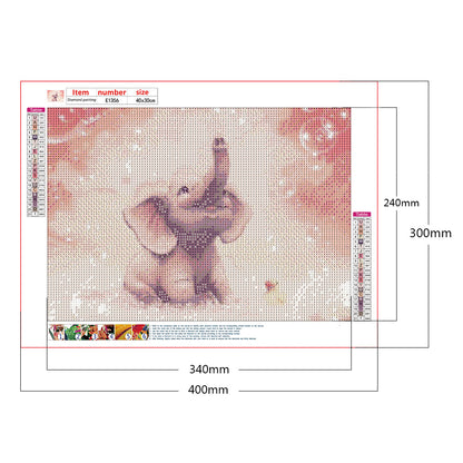 Elephant 40*30CM(Canvas) Full Round Drill Diamond Painting