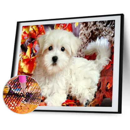 Puppy 40*30CM(Canvas) Full Round Drill Diamond Painting