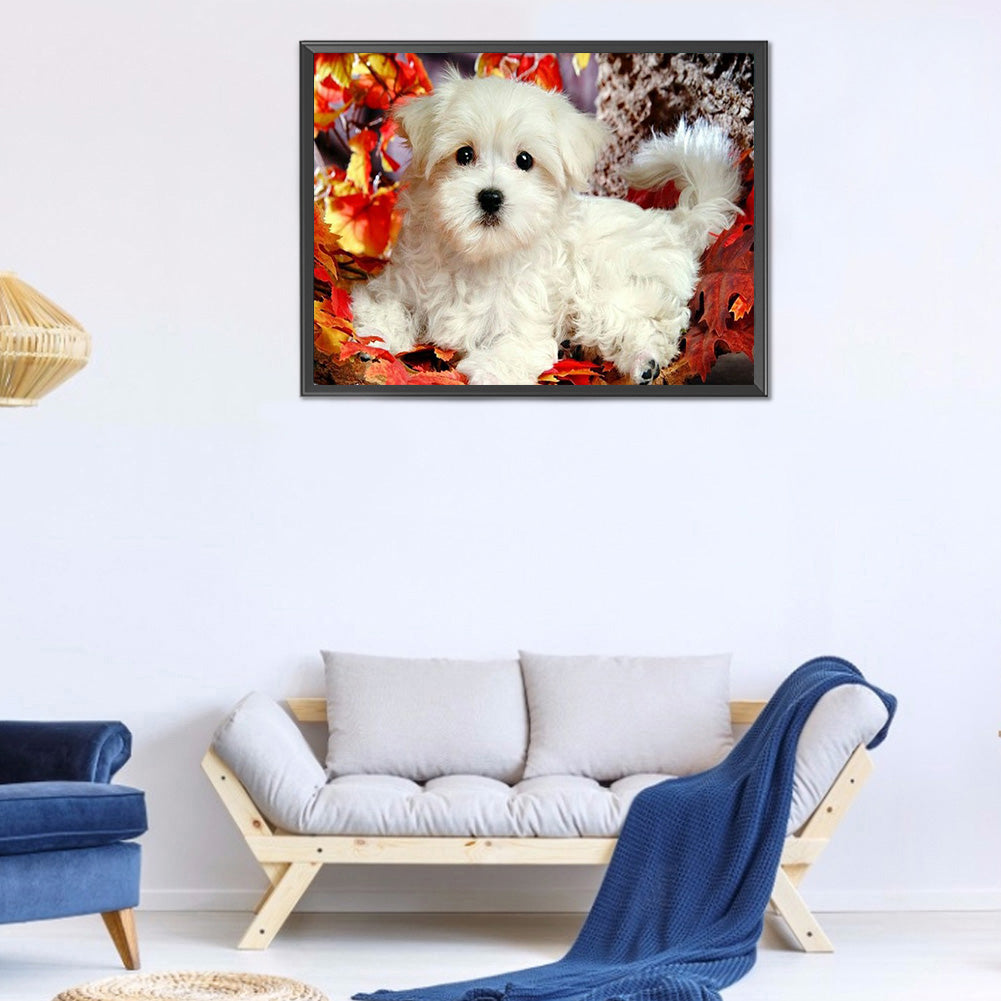 Puppy 40*30CM(Canvas) Full Round Drill Diamond Painting