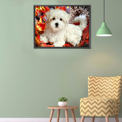 Puppy 40*30CM(Canvas) Full Round Drill Diamond Painting