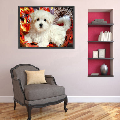 Puppy 40*30CM(Canvas) Full Round Drill Diamond Painting