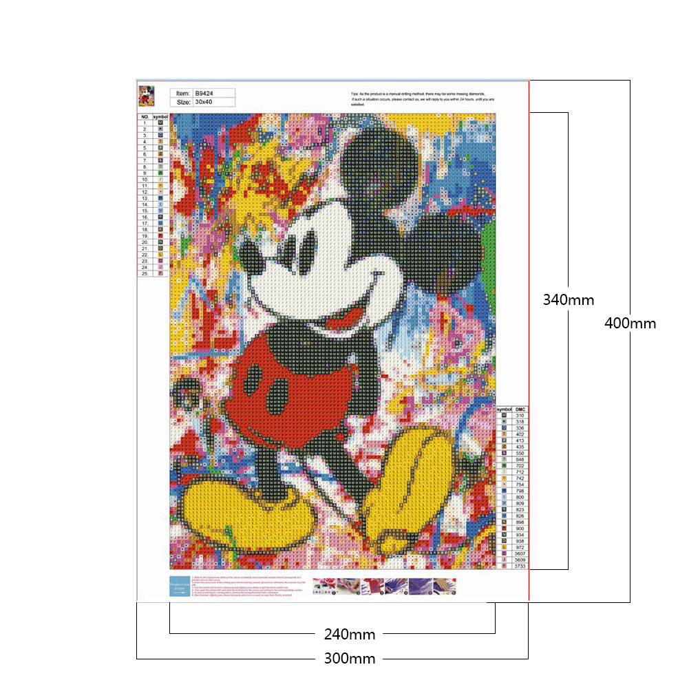 Mickey Mouse 30*40CM(Canvas) Full Round Drill Diamond Painting