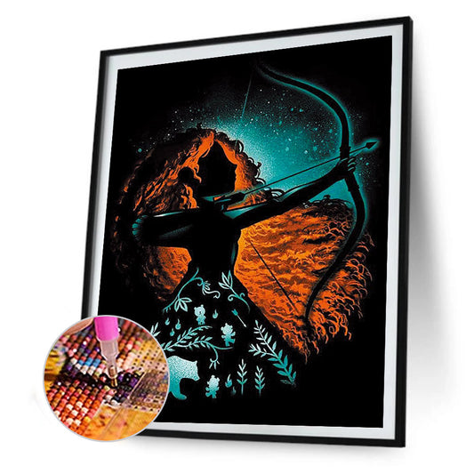 Princess Silhouette 30*40CM(Canvas) Full Round Drill Diamond Painting