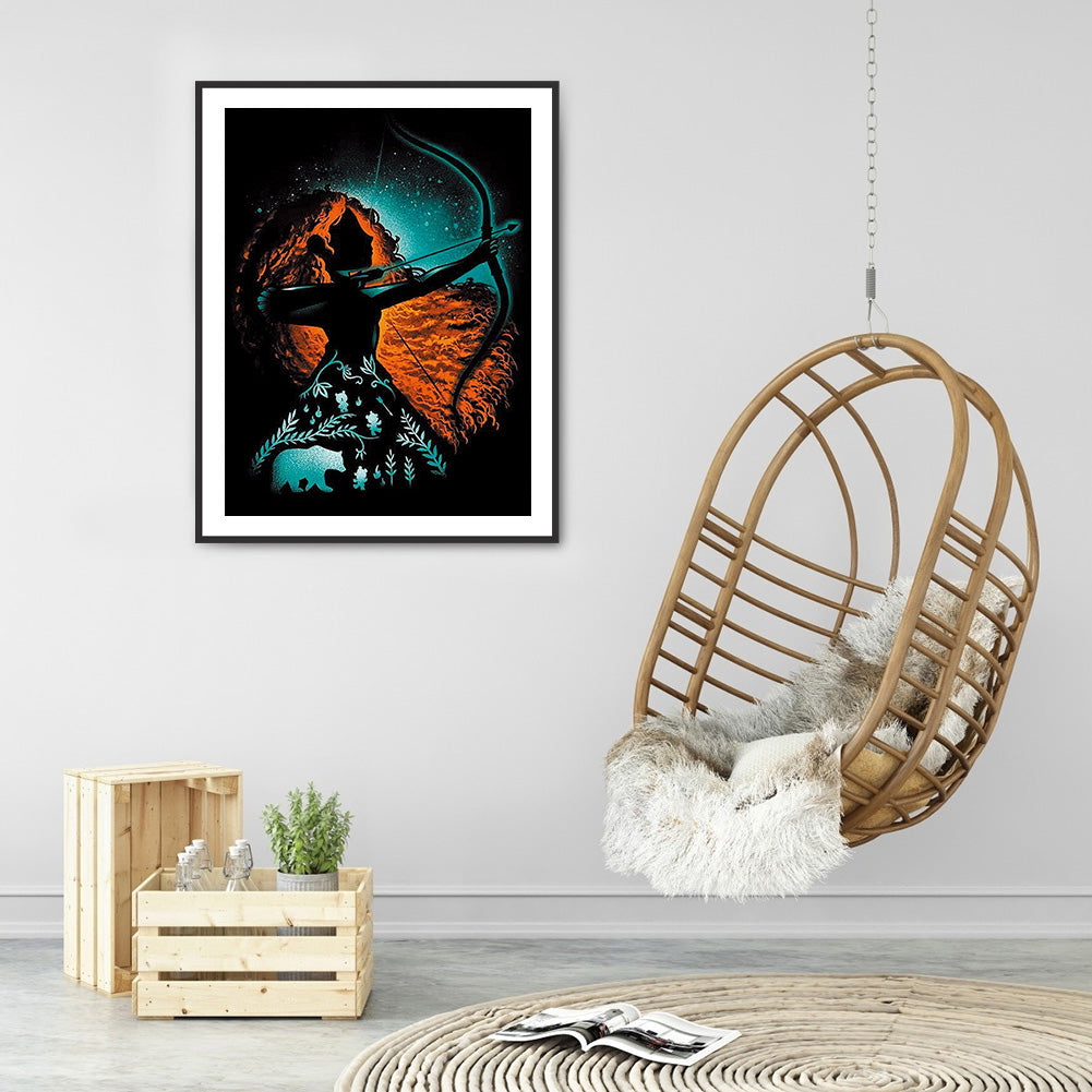 Princess Silhouette 30*40CM(Canvas) Full Round Drill Diamond Painting