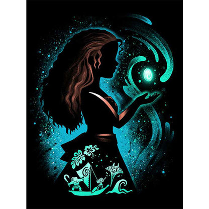 Princess Silhouette 30*40CM(Canvas) Full Round Drill Diamond Painting