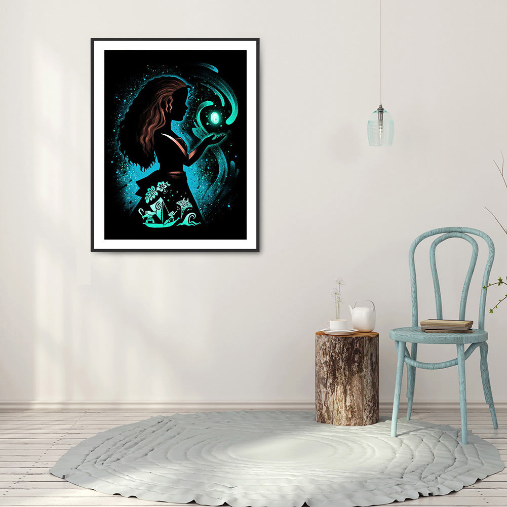 Princess Silhouette 30*40CM(Canvas) Full Round Drill Diamond Painting