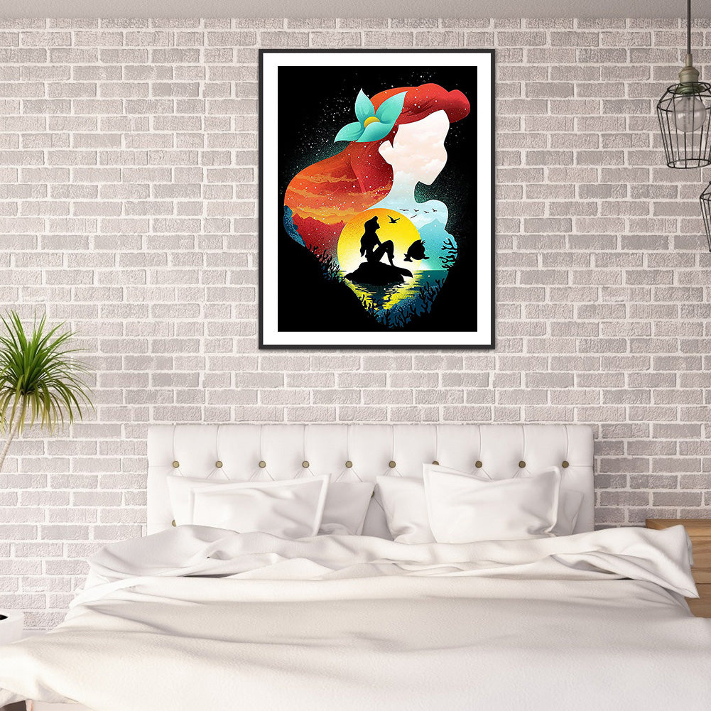 Disney Princess Silhouette 30*40CM(Canvas) Full Round Drill Diamond Painting