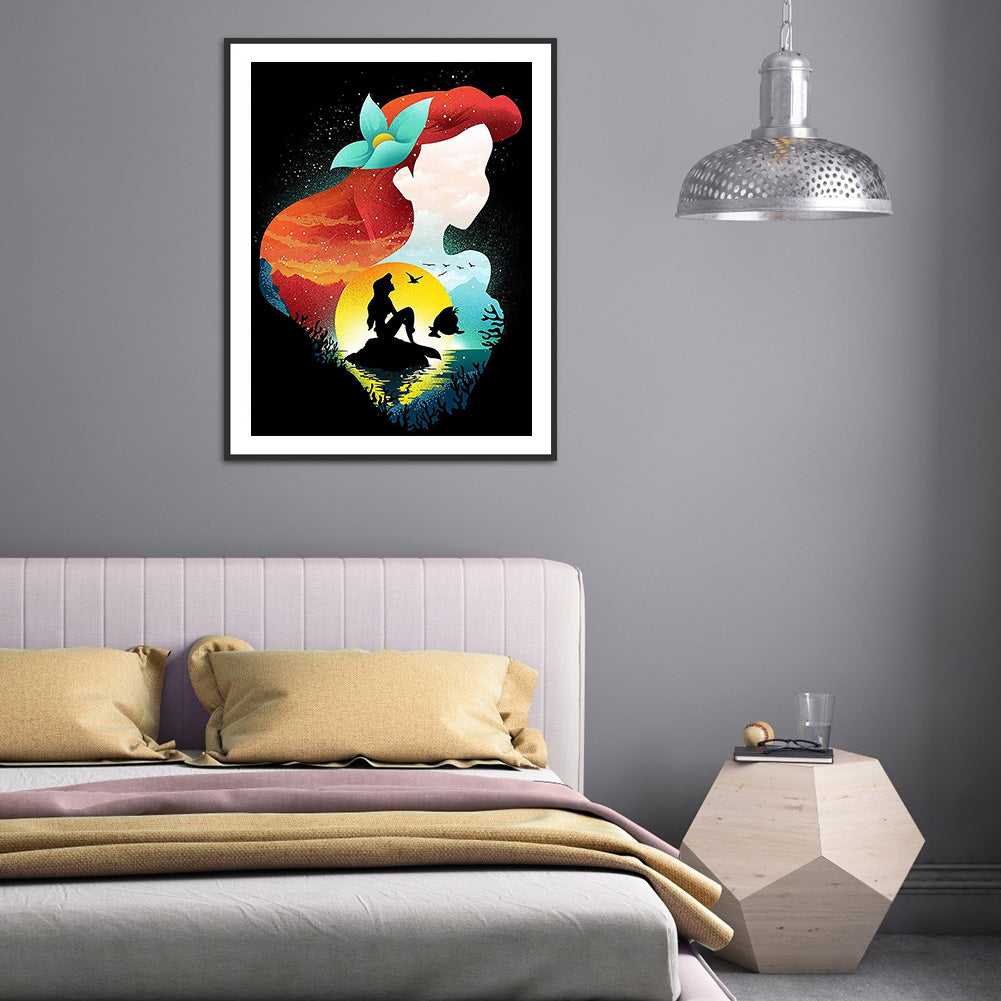 Disney Princess Silhouette 30*40CM(Canvas) Full Round Drill Diamond Painting