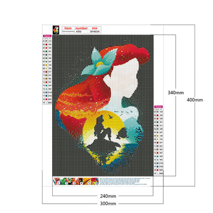 Disney Princess Silhouette 30*40CM(Canvas) Full Round Drill Diamond Painting