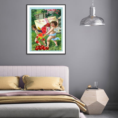 Fairy In The Garden 30*40CM(Canvas) Full Round Drill Diamond Painting