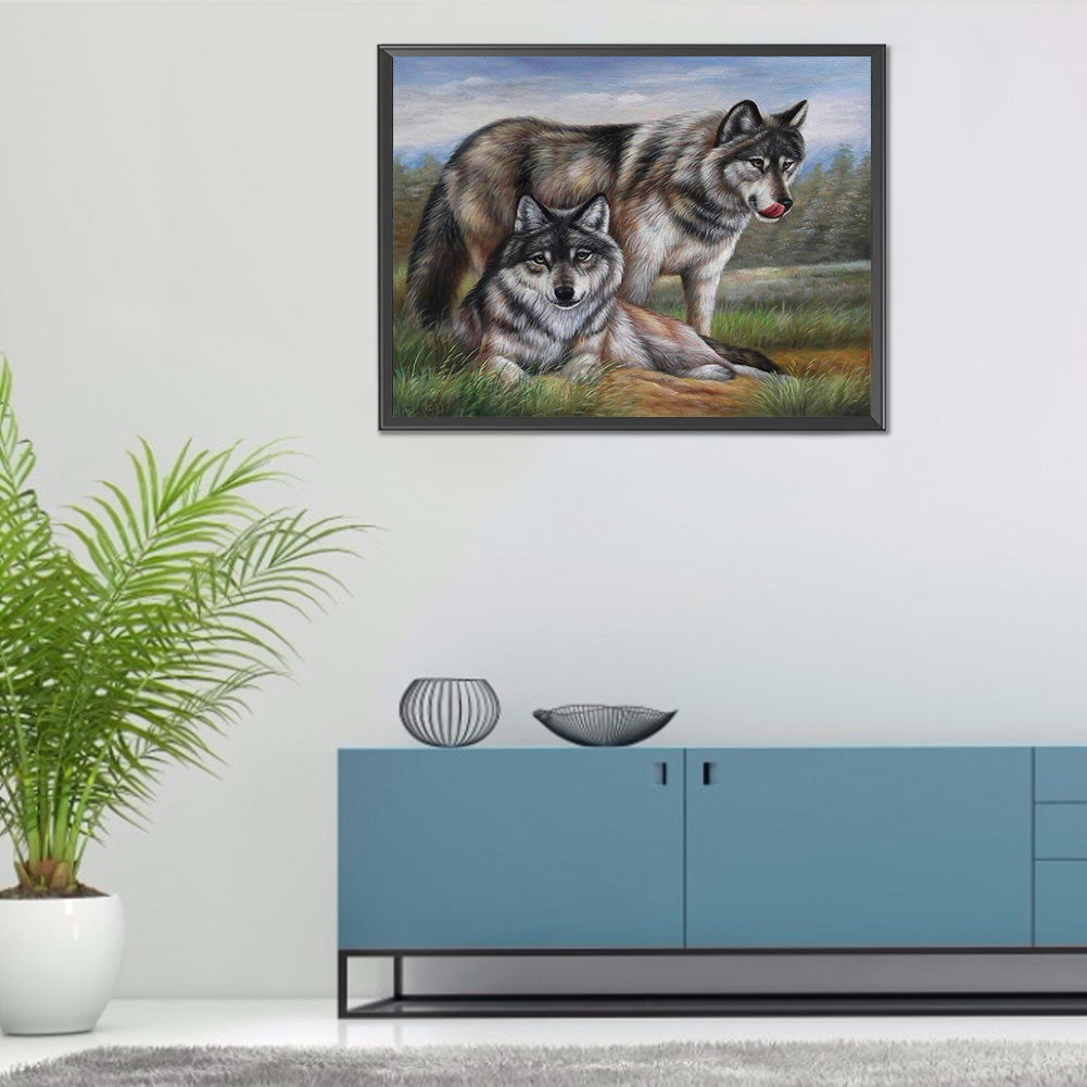 Wolf - Full Round Drill Diamond Painting 40*30CM