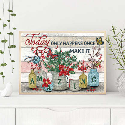 English 40*30CM(Canvas) Special Shaped Drill Diamond Paiting