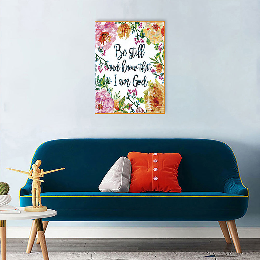 English 30*40CM(Canvas) Special Shaped Drill Diamond Paiting