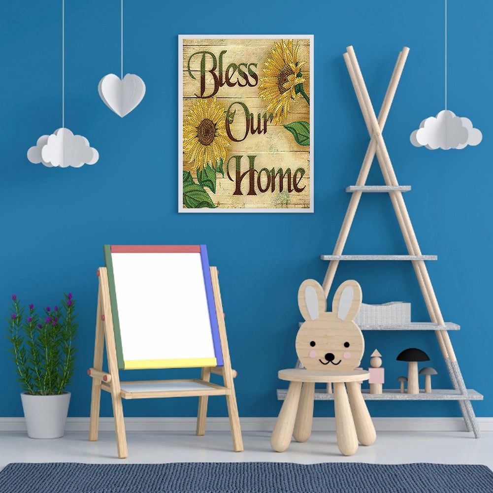 English 30*40CM(Canvas) Special Shaped Drill Diamond Paiting