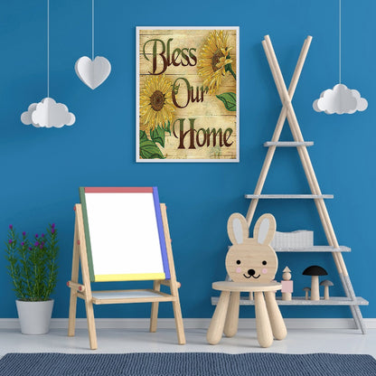 English 30*40CM(Canvas) Special Shaped Drill Diamond Paiting