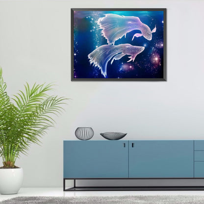 Pisces 40*30CM(Canvas) Full Round Drill Diamond Painting