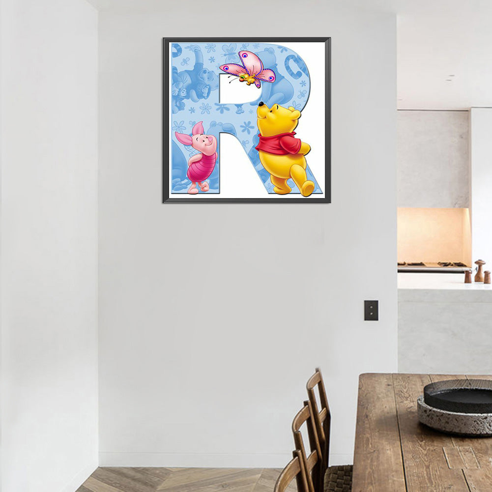 Pooh Letter R 40*40CM(Canvas) Full Round Drill Diamond Painting
