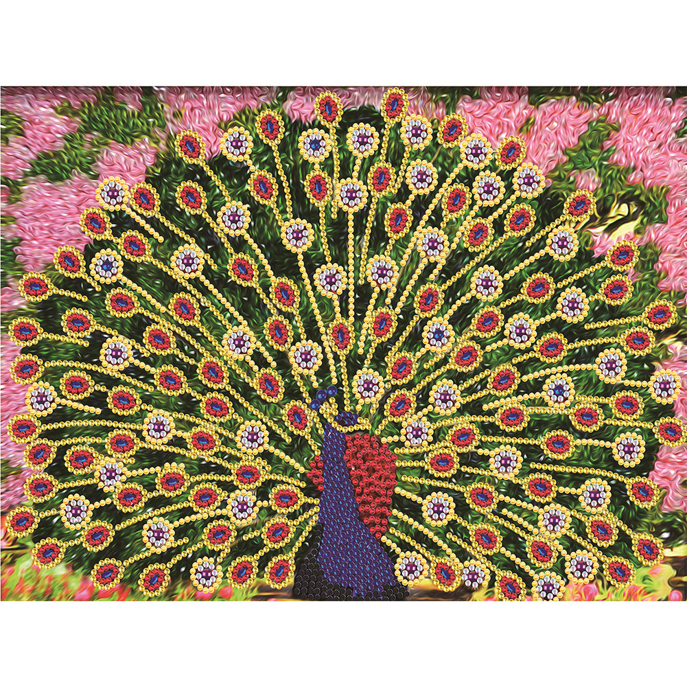 Peacock 40*30CM(Canvas) Special Shaped Drill Diamond Paiting