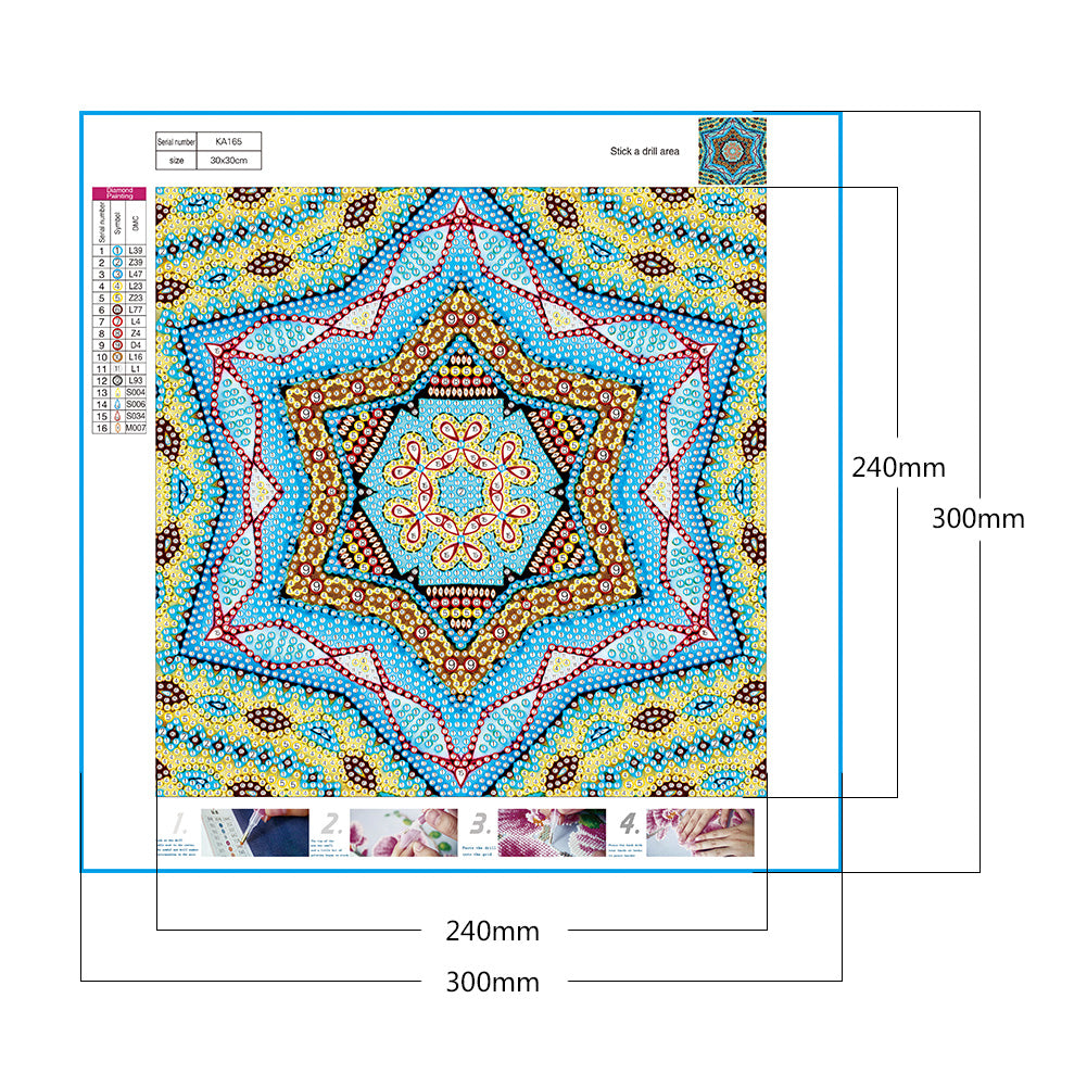 Mandala 30*30CM(Canvas) Crystal Drill Diamond Paiting