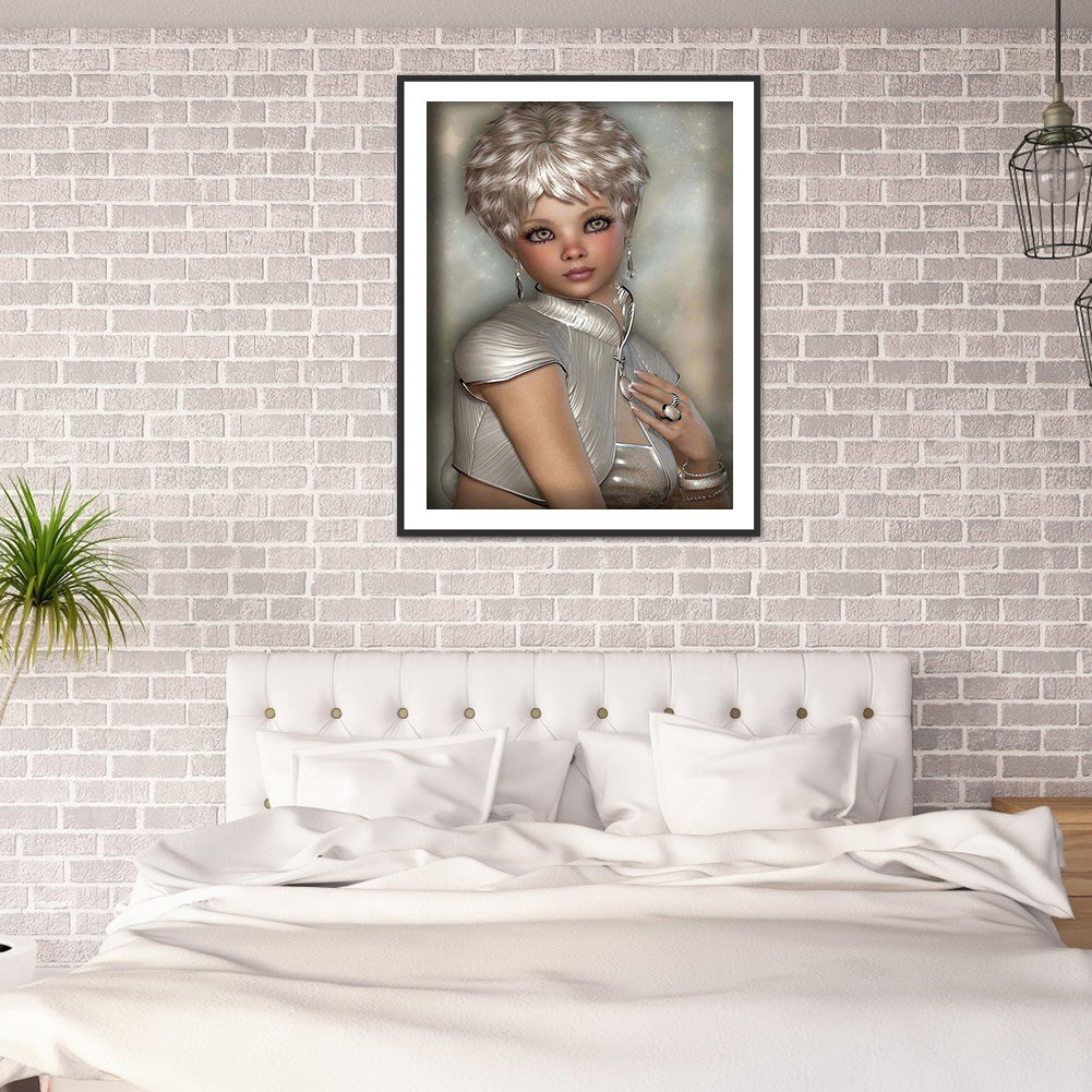 Girl 30*40CM(Canvas) Full Round Drill Diamond Painting