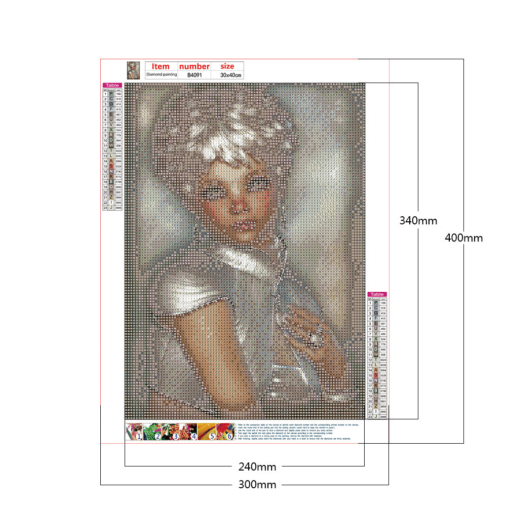 Girl 30*40CM(Canvas) Full Round Drill Diamond Painting
