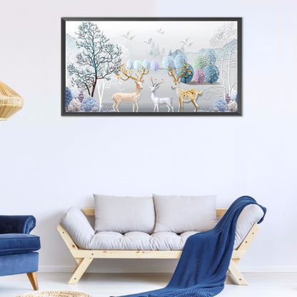 Elk 80*40CM(Canvas) Full Round Drill Diamond Painting